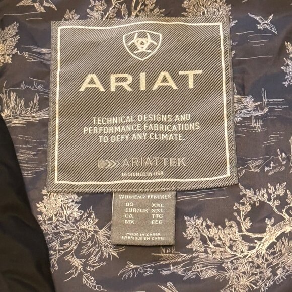 Ariat Women's Equestrian Black Quilted Vest Chevron Stitching & Full Zip Sz XXL - Picture 6 of 7